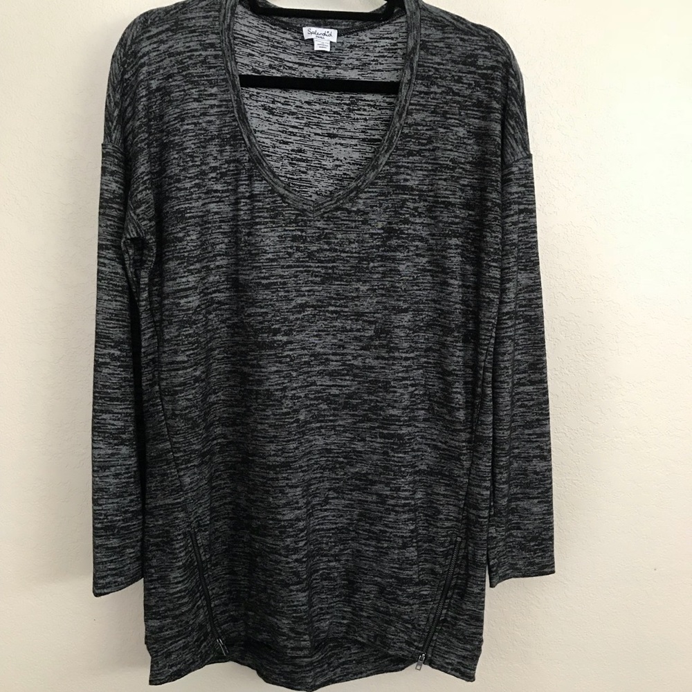 Splendid Space Dyed Pullover Jersey Tunic Gray S